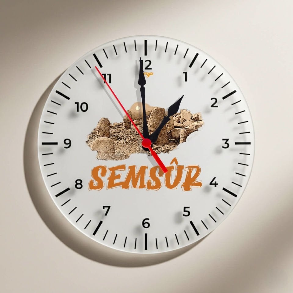 Semsur Adıyaman Şehri Nemrut Dağı Tasarımlı Duvar Saati