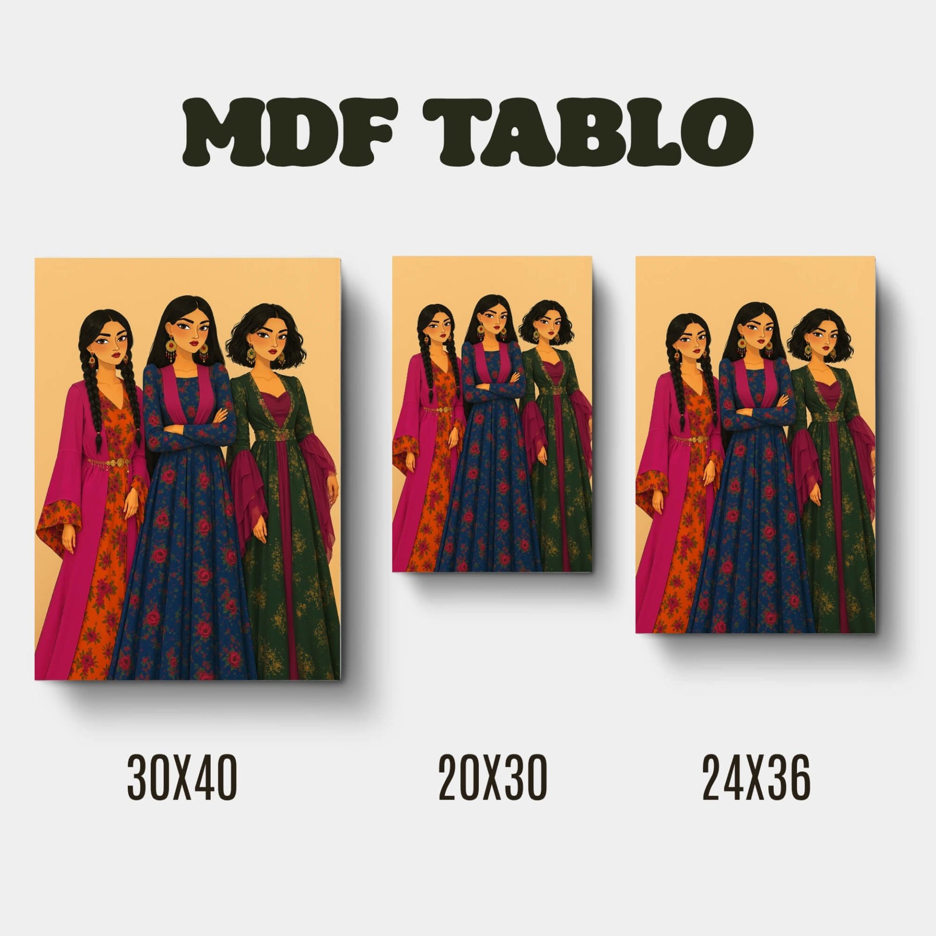 Jin Jiyan Azadi Dik Duruşlu Kadınlar Motifli Tasarımlı Duvar Dekoratif Mdf Ahşap Retro Poster Tablo