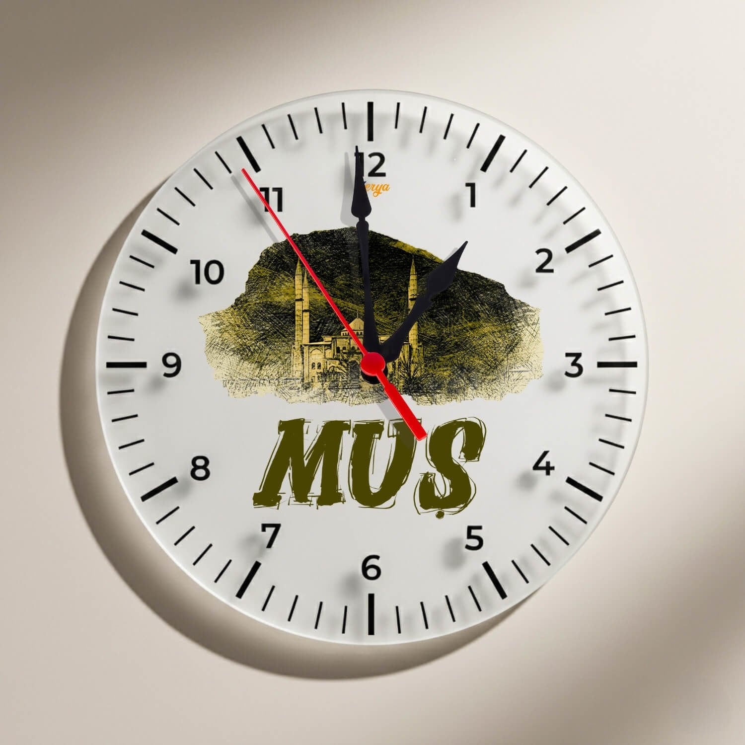 Muş Şehri Tasarımlı Duvar Saati