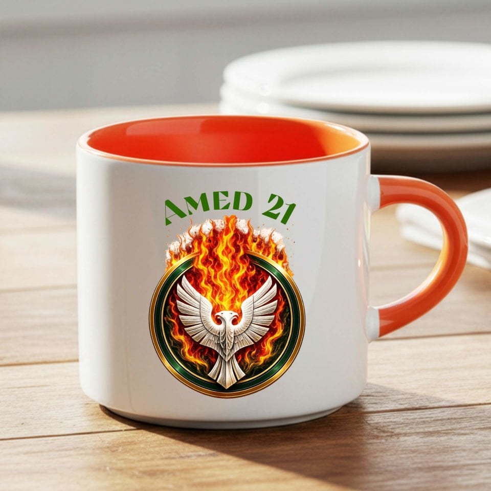 Amed 21 Kartal ve Ateş Tasarımlı Taraftar Spor Turuncu Nescafe Kupa Bardak