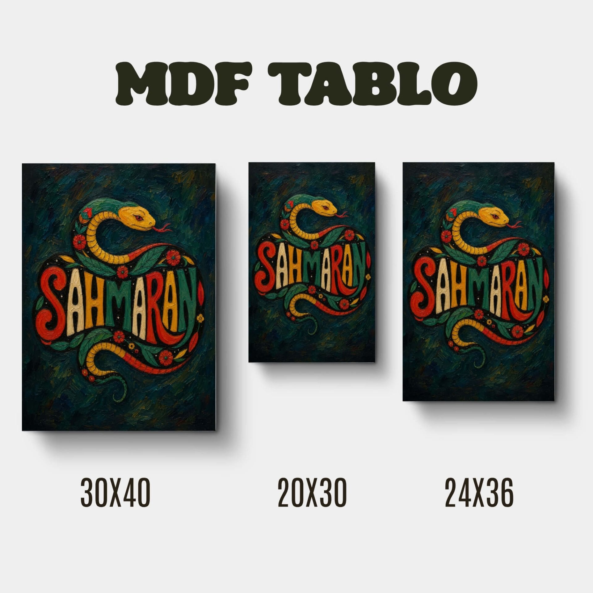 Şahmaran Motifli Kesk Sor Zer Tasarımlı Duvar Dekoratif Mdf Ahşap Retro Poster Tablo