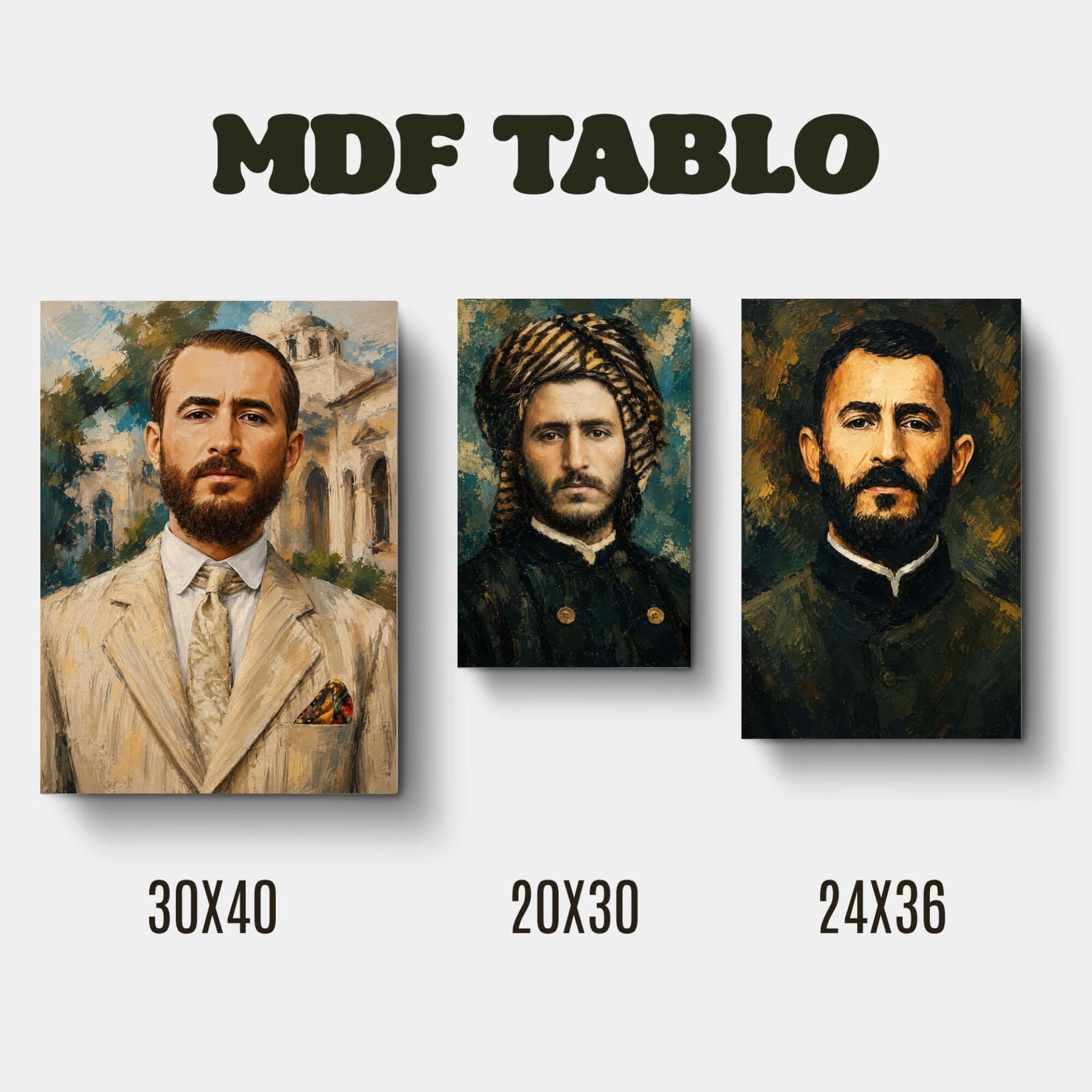 Tabloya Qazi Muhammed Tasarımlı Duvar Dekoratif Mdf Ahşap Retro Poster Tablo SETİ