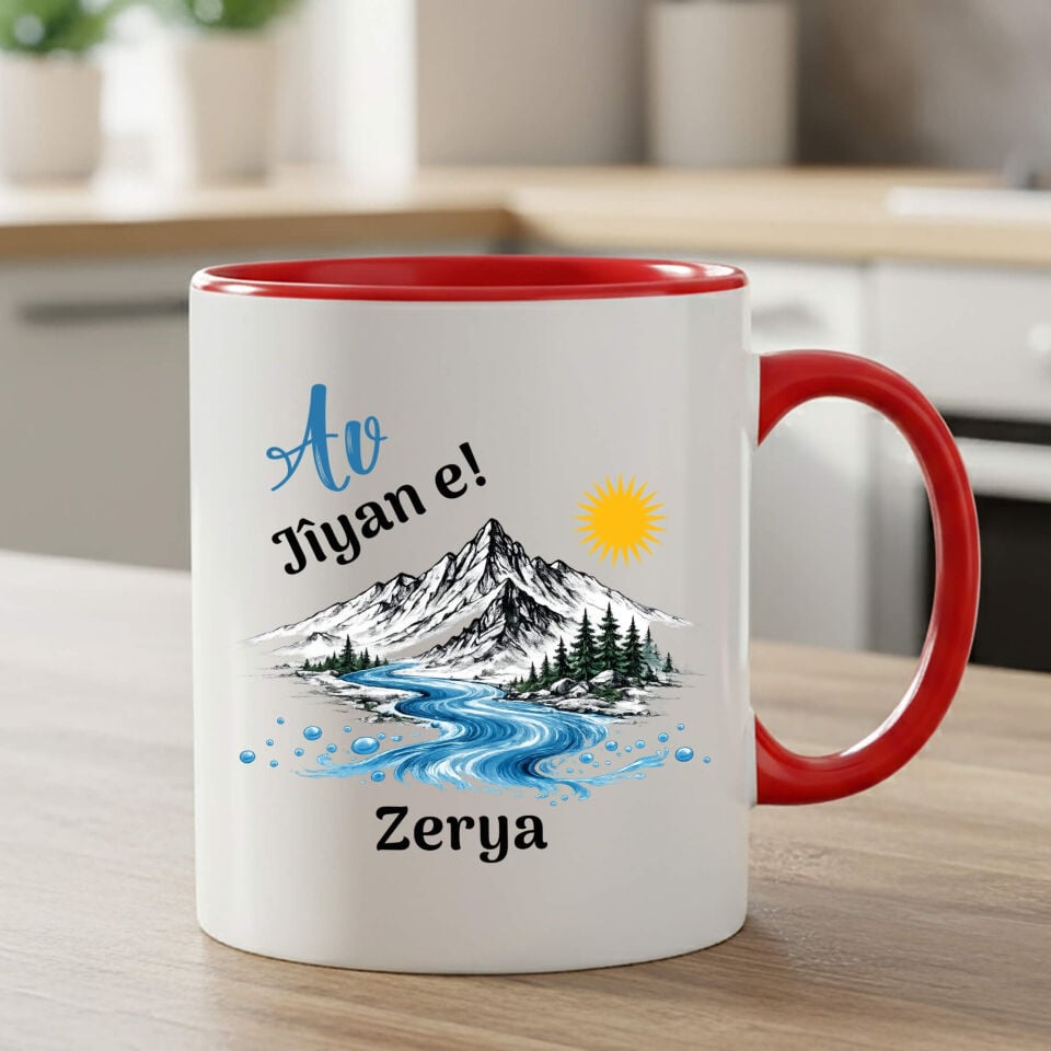 İsme Özel Av Jiyan e Tasarımlı Klasik Kırmızı Kupa Bardak