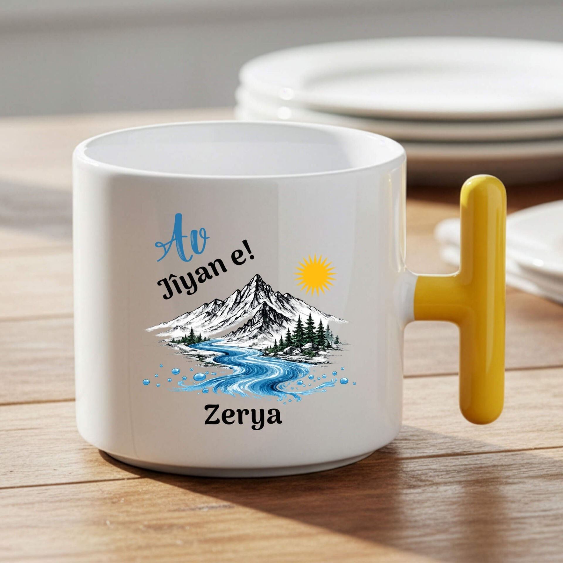 İsme Özel Av Jiyan e Sarı Renk T Kupa Bardak