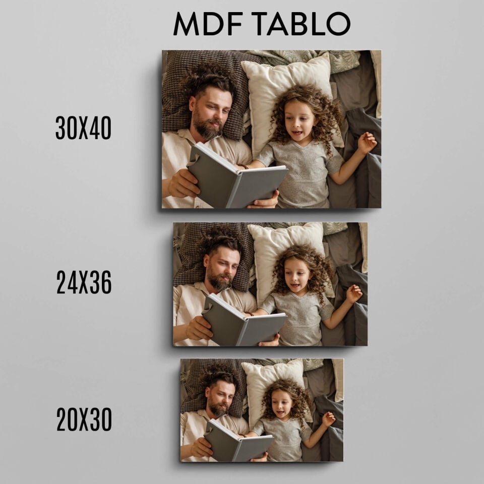 Kişiye Özel Resim Yüklemeli Mdf Ahşap Retro Poster Tablo