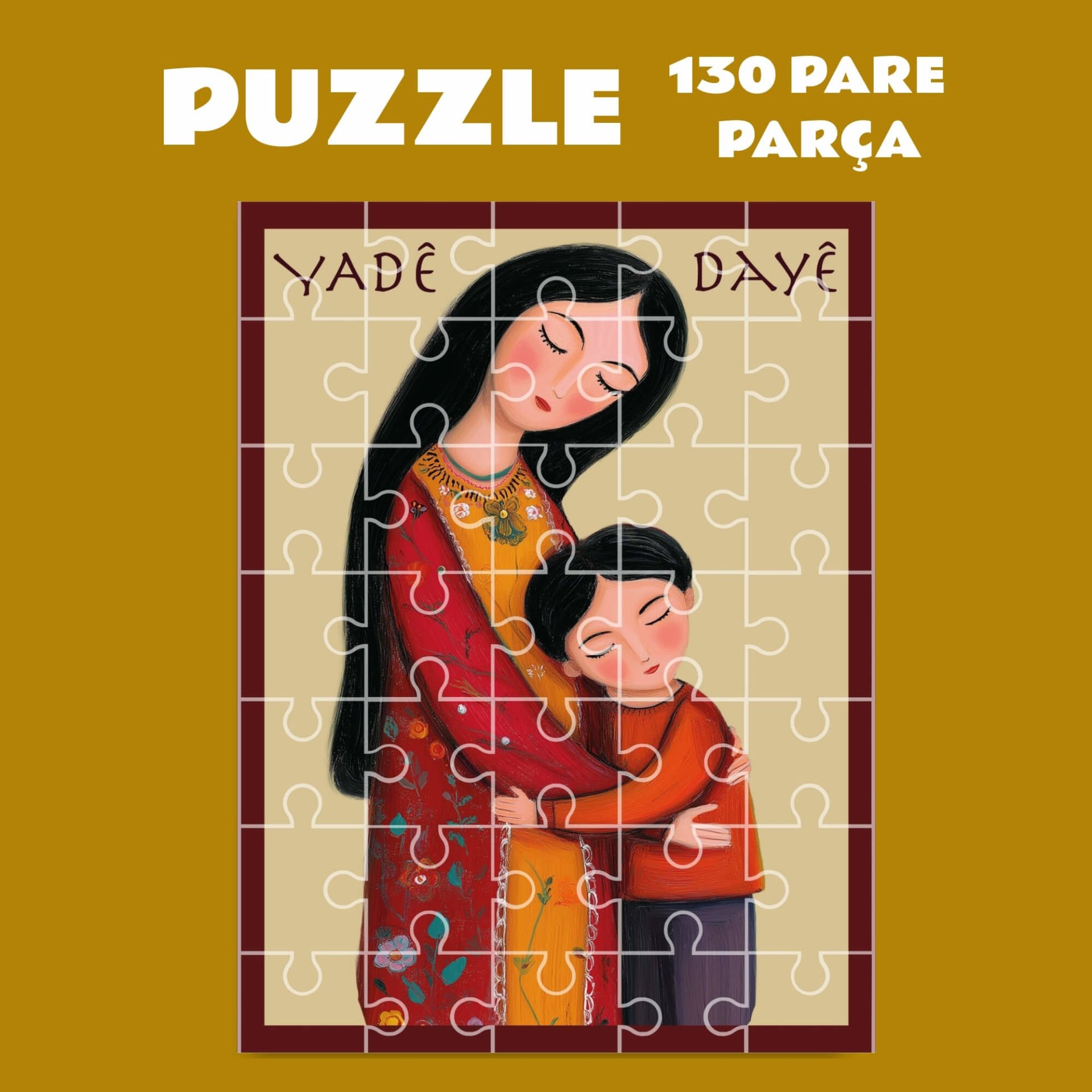 Pazil Bi Kurdî Yadê Dayê Anne - Kürtçe Puzzle Yapboz (130 Pare/Parça - A3)