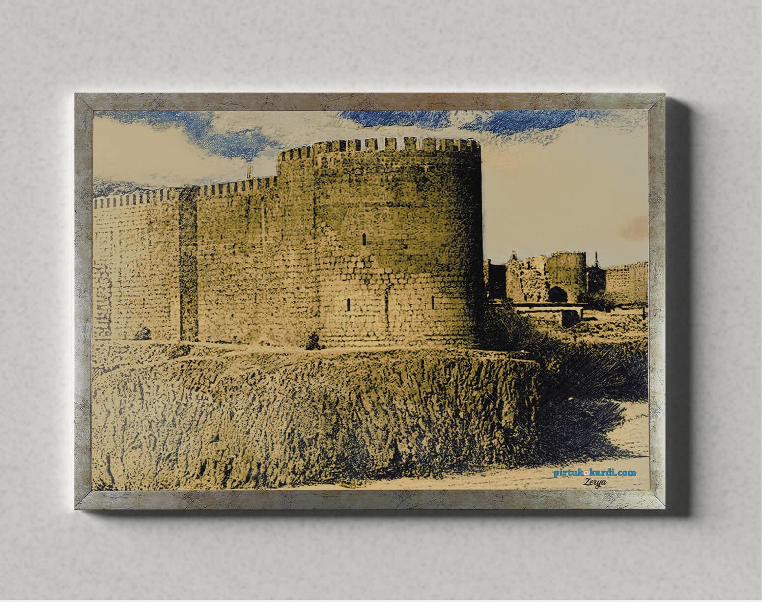 Postera Bajara Amedê - Diyarbakır Surları Posteri ÇERÇEVELİ