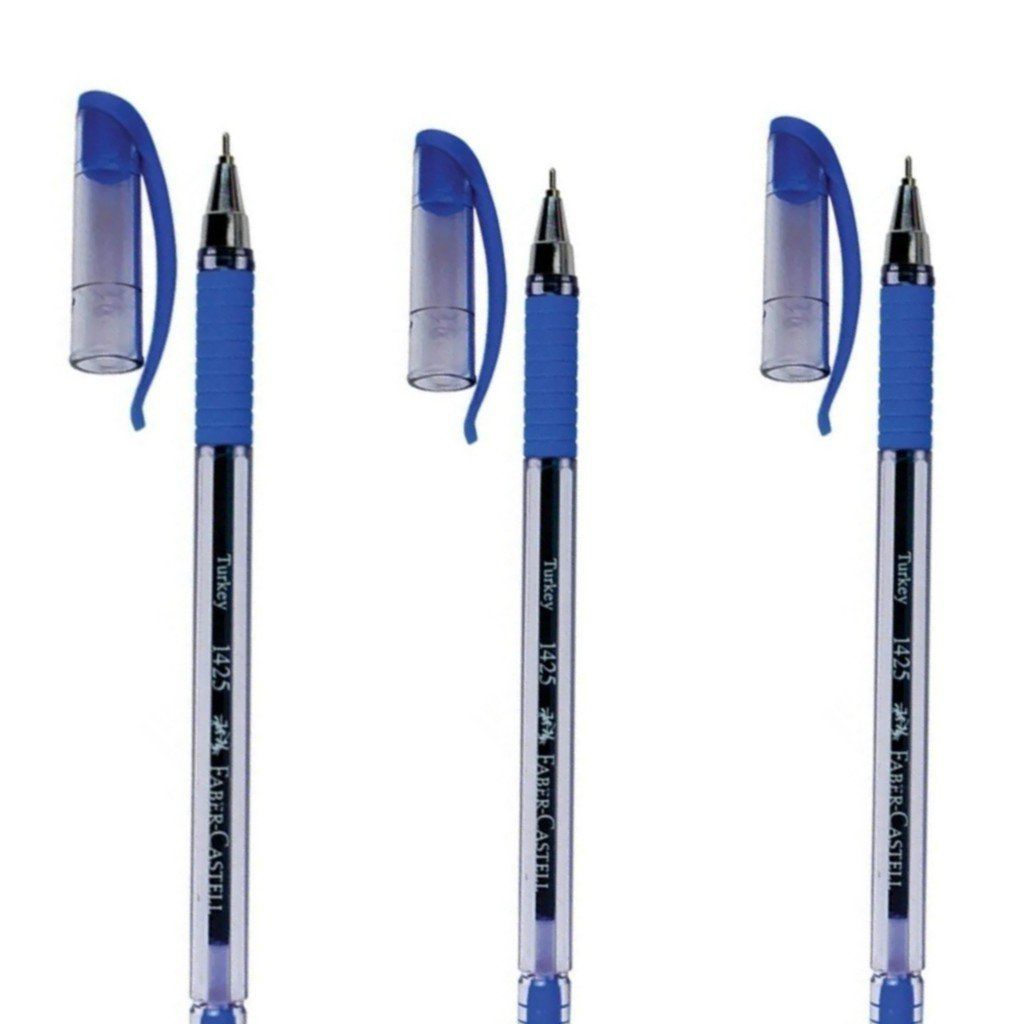 Faber Castell 1425 İğne Uç Mavi Tükenmez Kalem (3 ADET)