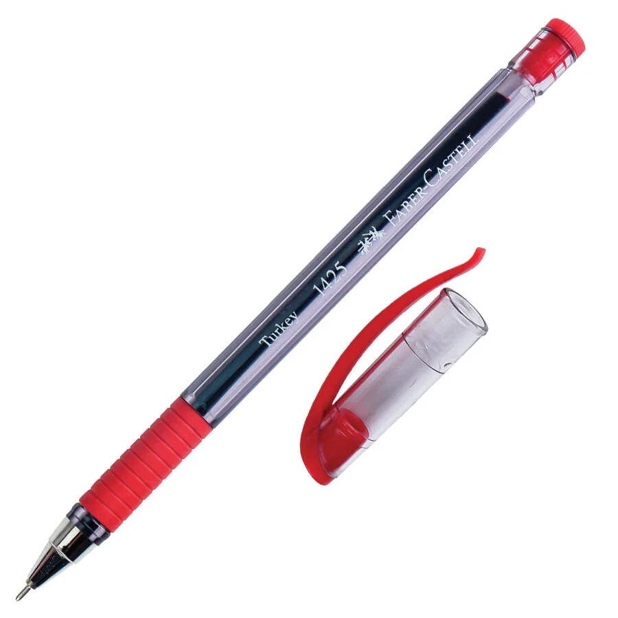 Faber Castell 1425 İğne Uç Kırmızı Tükenmez Kalem (3 ADET)