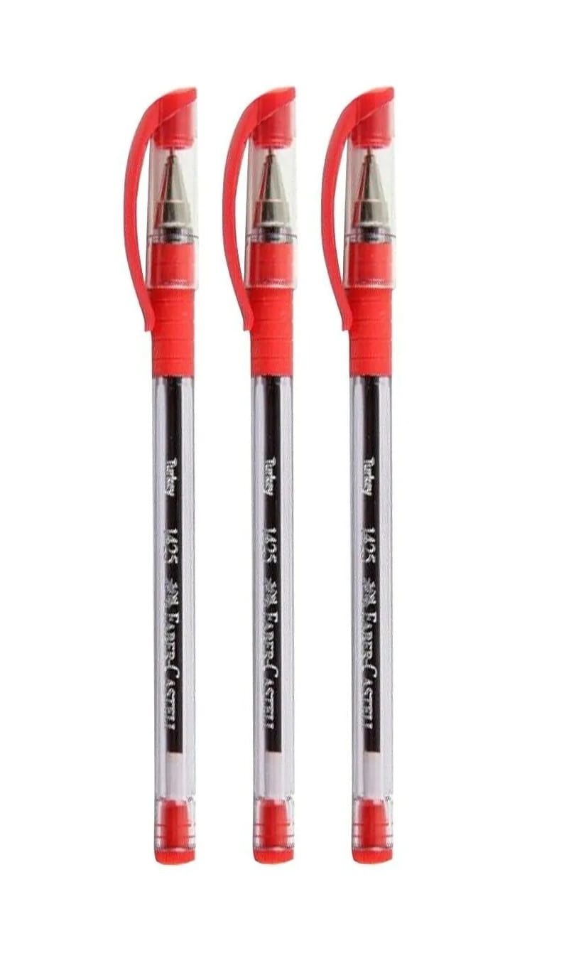 Faber Castell 1425 İğne Uç Kırmızı Tükenmez Kalem (3 ADET)