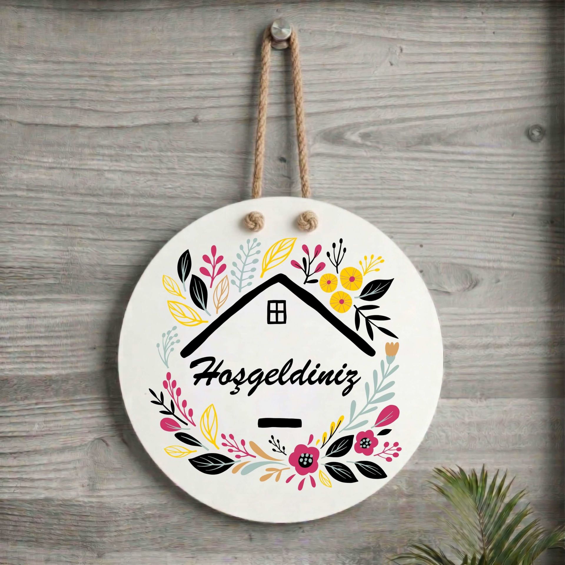 Hoşgeldiniz Yazılı Kapı Süsü