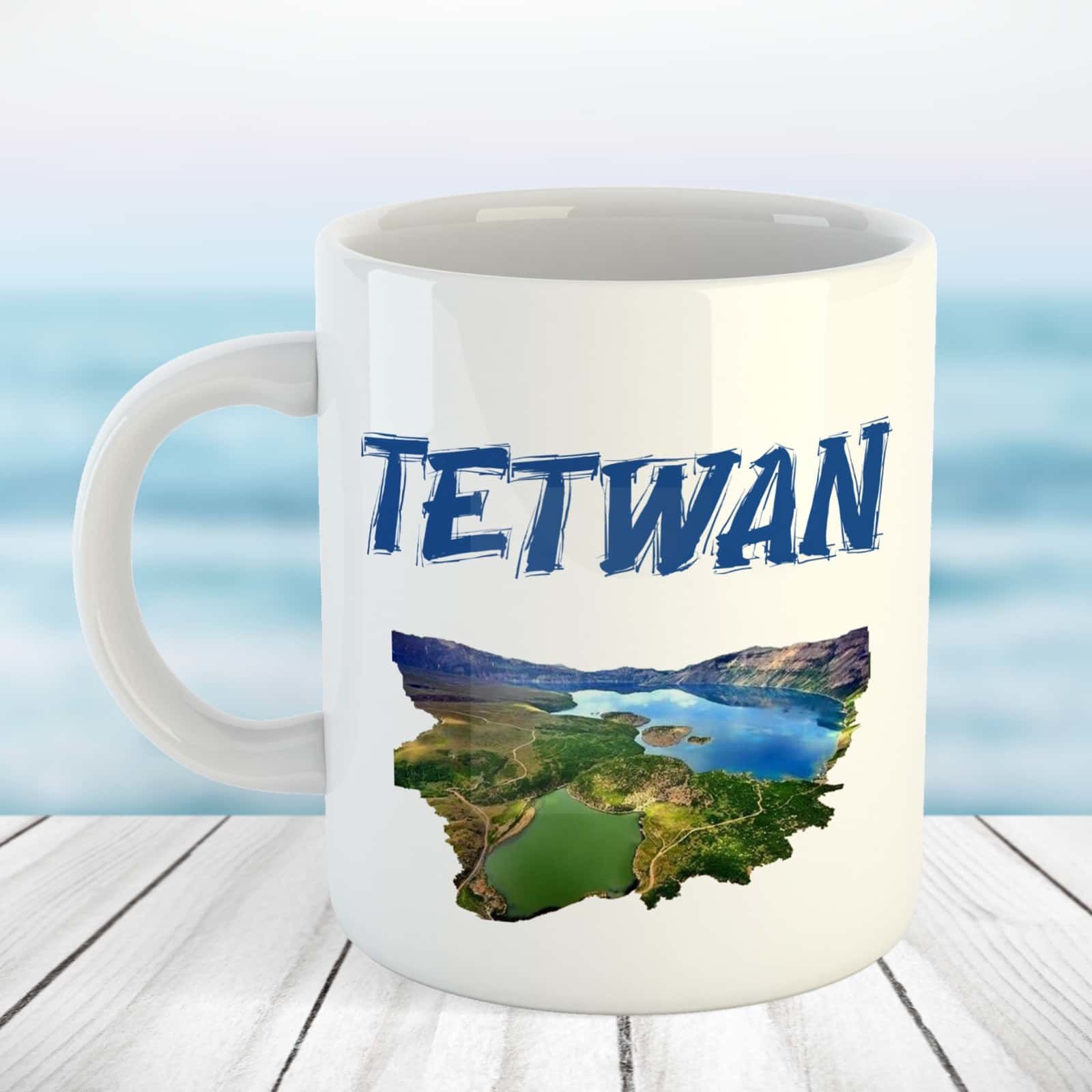 Tetwan Tasarımlı Porselen Kupa Bardak -  Tatvan Kupası