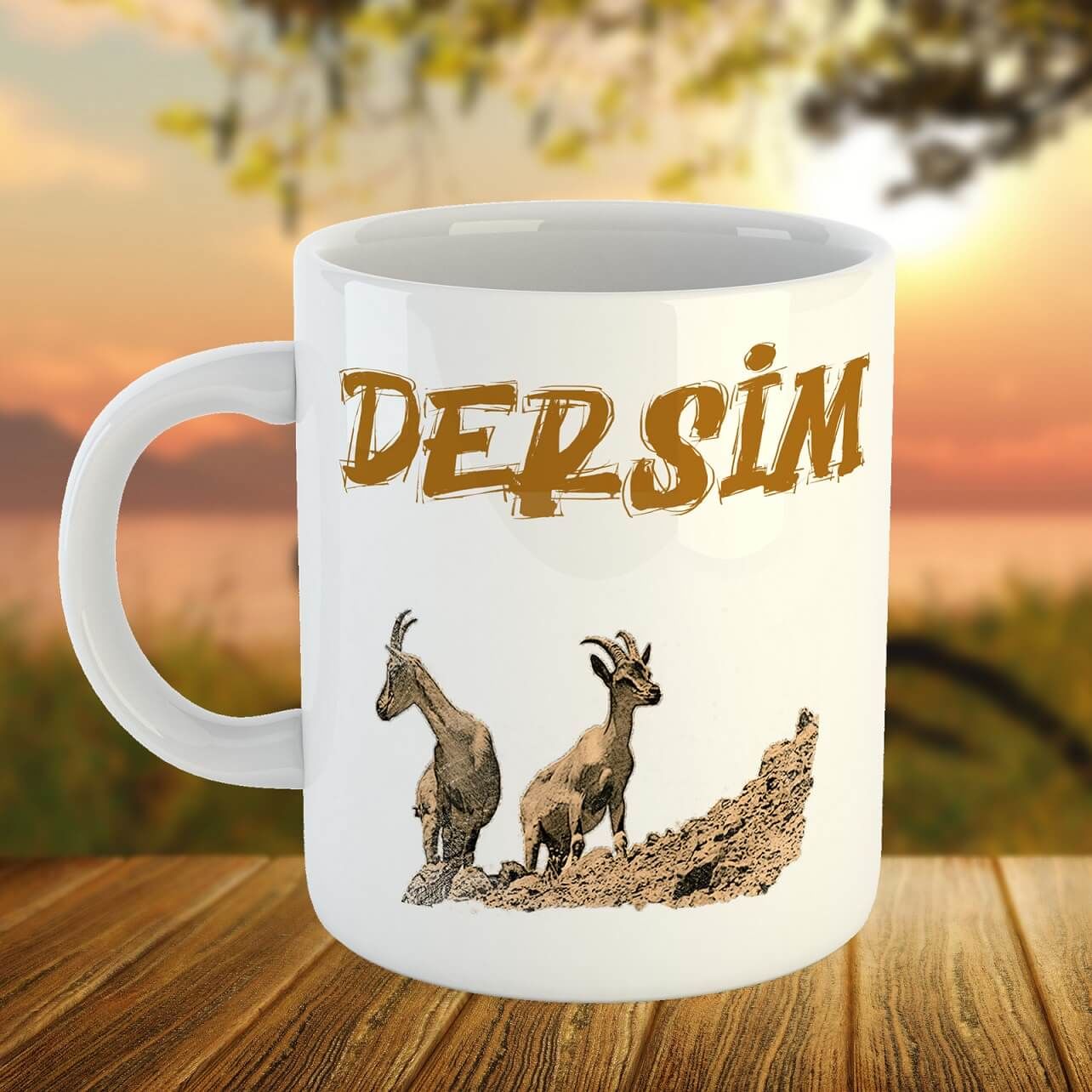 Dersim Tasarımlı Porselen Kupa Bardak - Tunceli Kupası