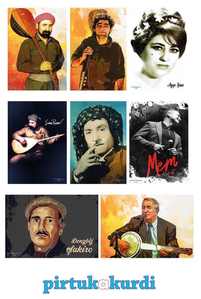 Postera Hûnermendên Kurda - Kürt Sanatçıları Posterleri (8 POSTER)