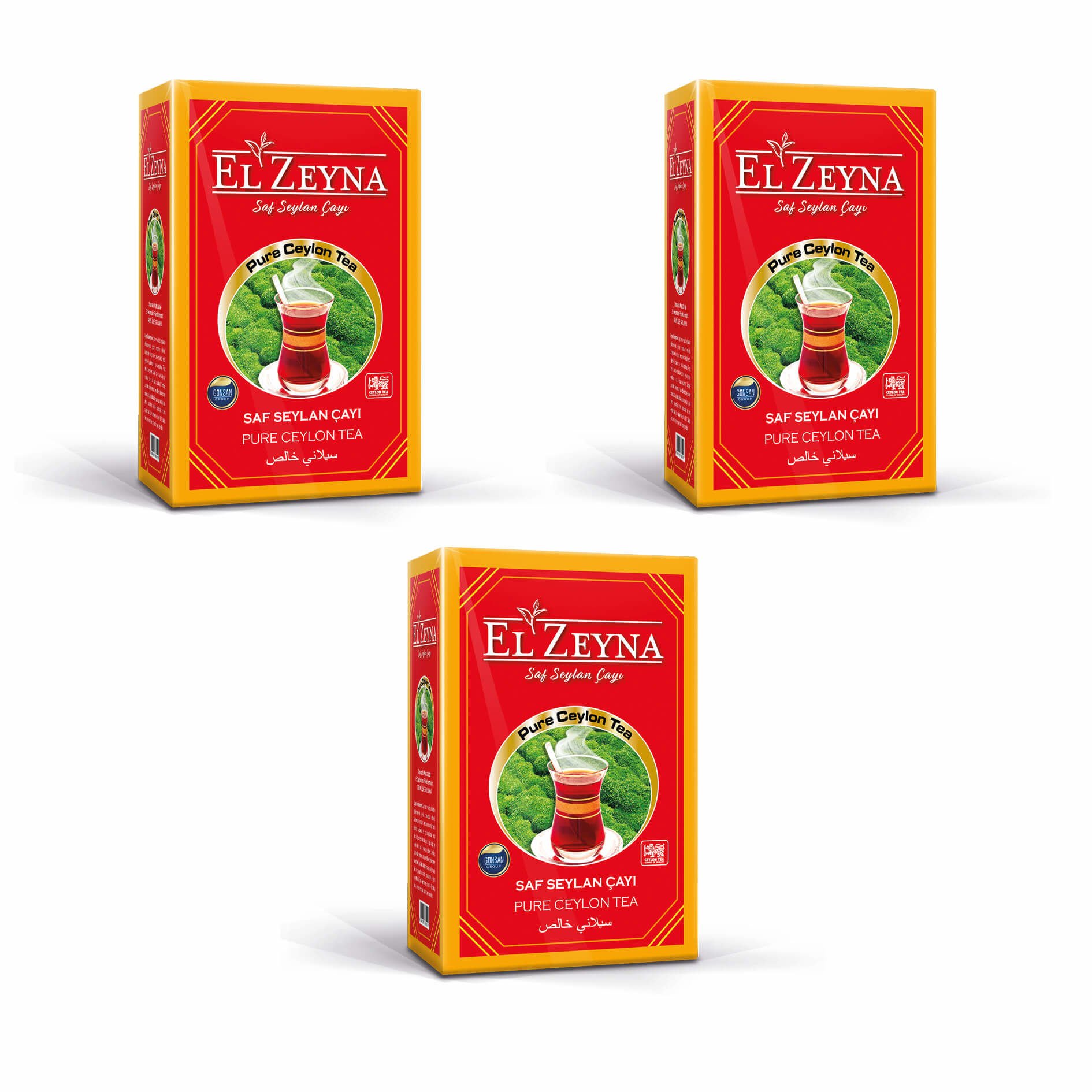 El Zeyna Siyah Seylan Barut Kaçak Çayı (3 PAKET - 2700 gr