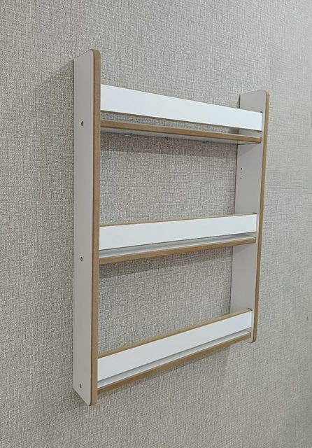 İsme Özel Montessori Çocuk Bebek Odası Kitaplığı - 80*60 cm Beyaz Renk Kitaplık
