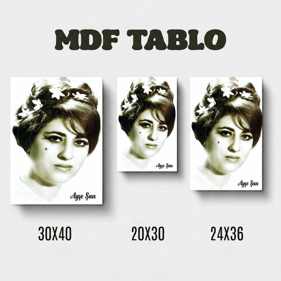 Tabloya Ayşe Şan Tasarımlı Duvar Dekoratif Mdf Ahşap Retro Poster Tablo - Eyşe Şan Tablosu
