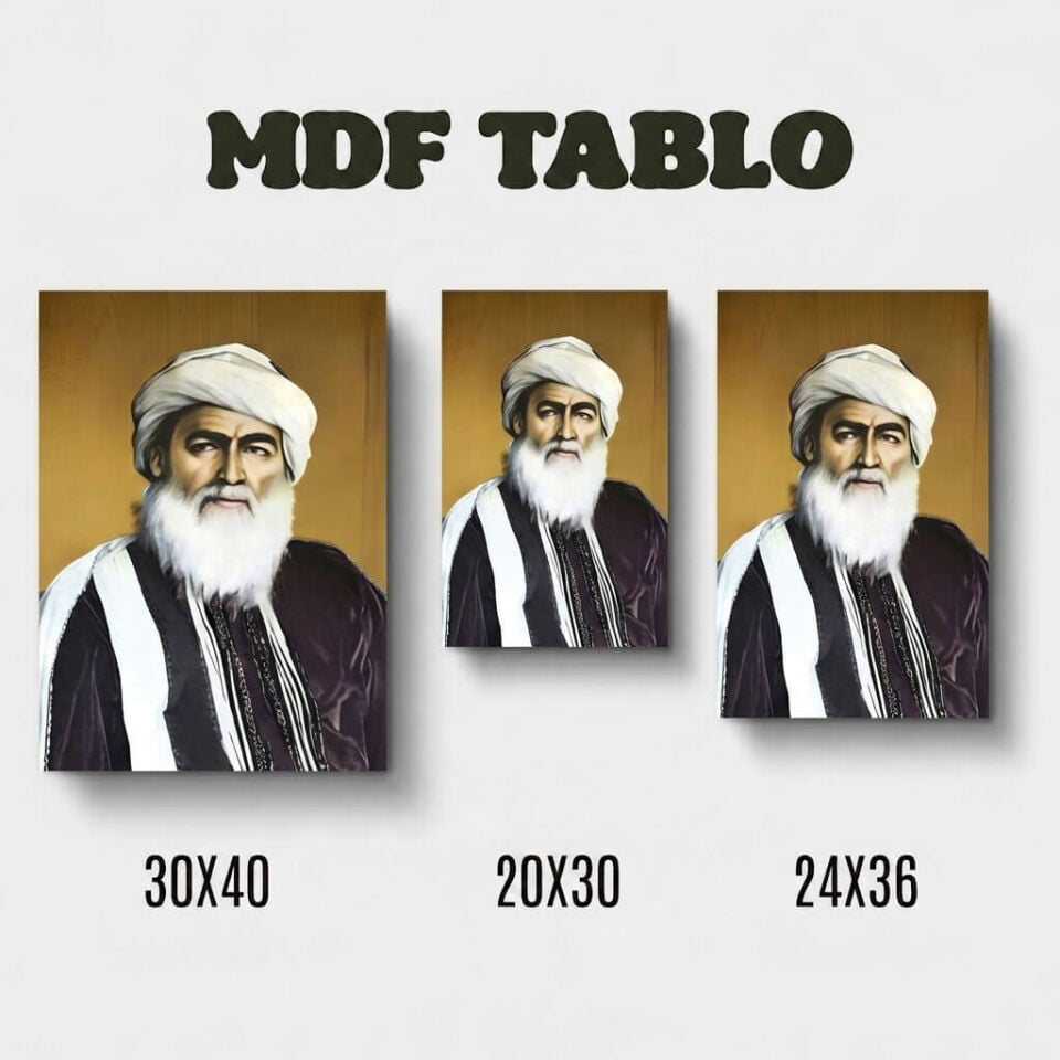 Tabloya Şêx Seîd Tasarımlı Duvar Dekoratif Mdf Ahşap Retro Poster Tablo - Şeyh Sait Tablosu