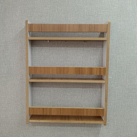 Montessori Çocuk Bebek Odası Kitaplığı - 80*60 cm Ceviz Renk Kitaplık
