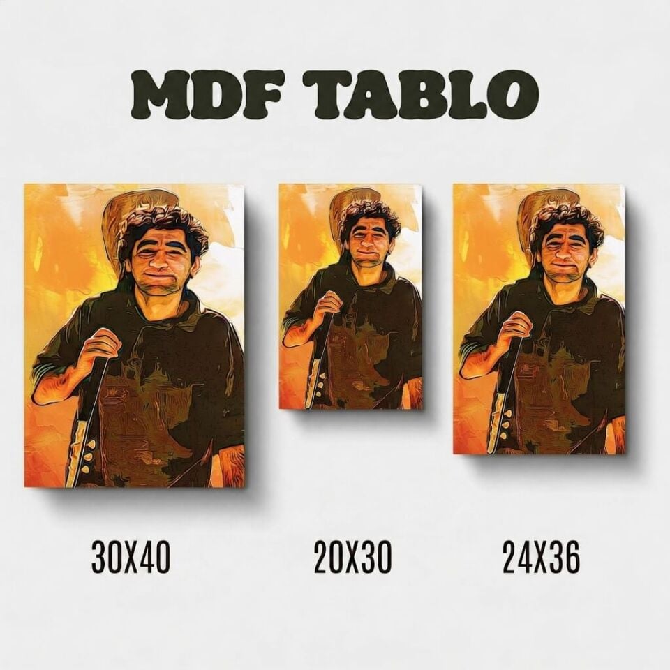 Tabloya Ciwan Haco Tasarımlı Duvar Dekoratif Mdf Ahşap Retro Poster Tablo - Ciwan Haco Tablosu