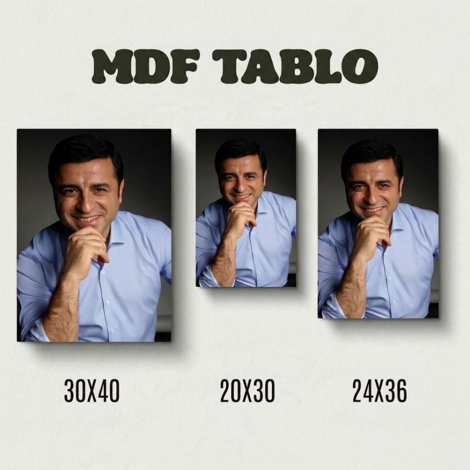 Selahattin Demirtaş Tasarımlı Duvar Dekoratif Mdf Ahşap Retro Poster Tablo