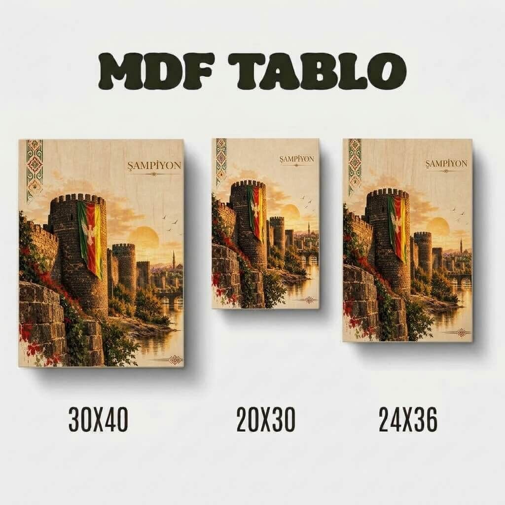 Amed Surları Şampiyon Tasarımlı Duvar Dekoratif Taraftar Spor Mdf Ahşap Retro Poster Tablo