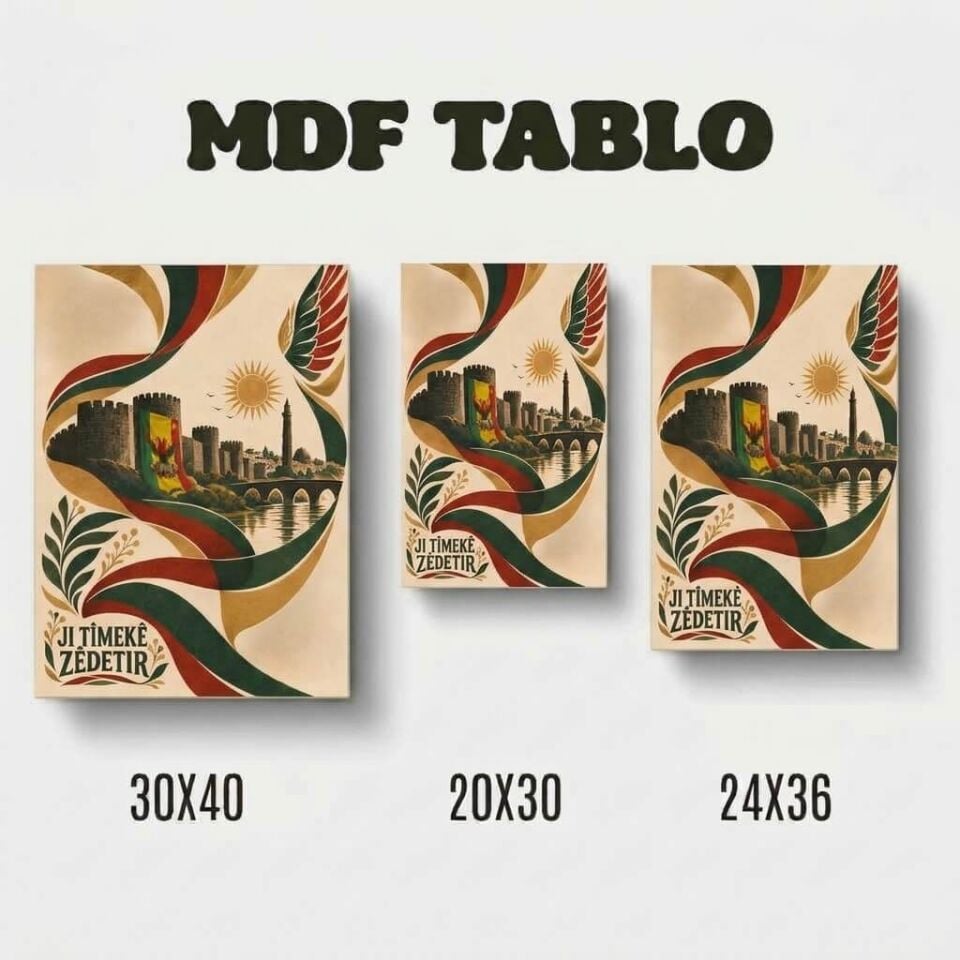 Amed Surları Ji Timekê Zêdetir Tasarımlı Duvar Dekoratif Taraftar Spor Mdf Ahşap Retro Poster Tablo