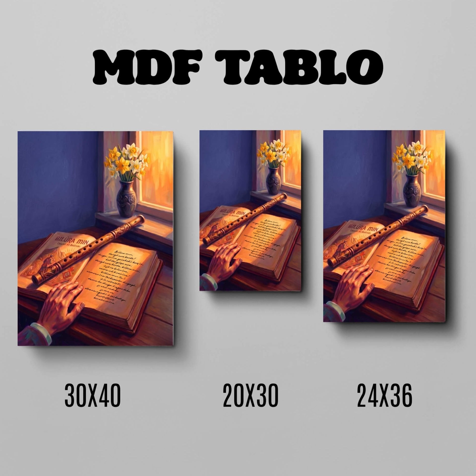 Celadet Ali Bedirxan Bilûra Min Tasarımlı Duvar Dekoratif Mdf Ahşap Retro Poster Tablo